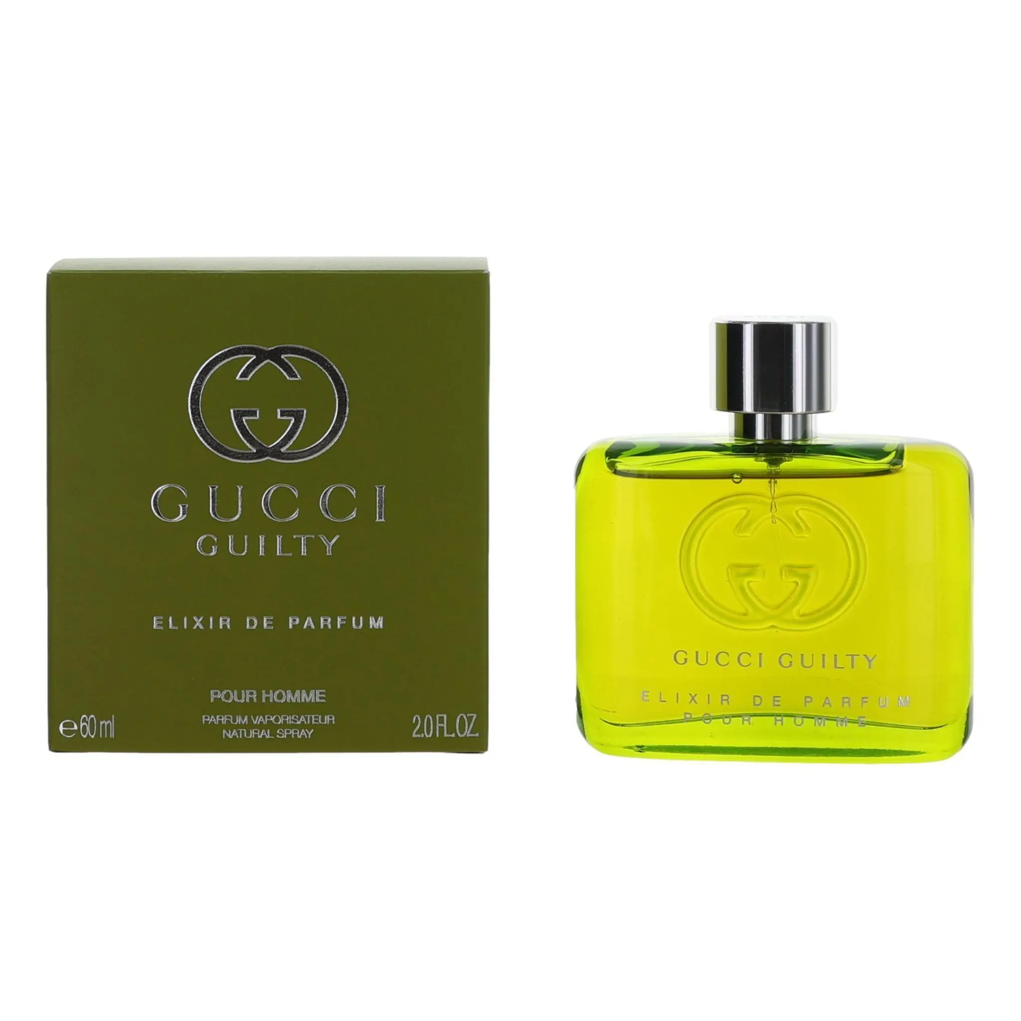 GUCCI Guilty Elixir De Parfum, Long-Lasting Floral Musk Scent for Romantic Daily Wear, Parfum Spray for Men, 2 oz