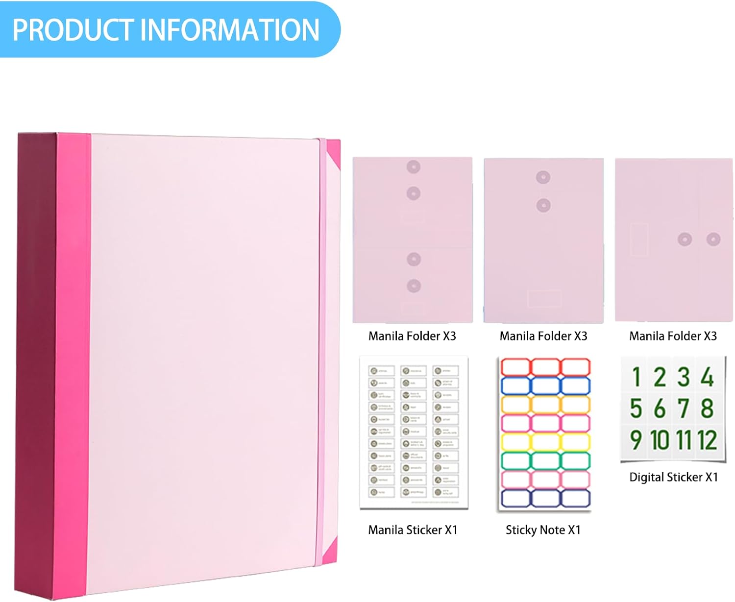 Accordion File Organizer Manila Pocket Document Folder for Passports, Birth Certificates & Important Papers, Office & Home Storage,gift for Weddings, Travel, Lovers, Friends, Graduation, Anniversary