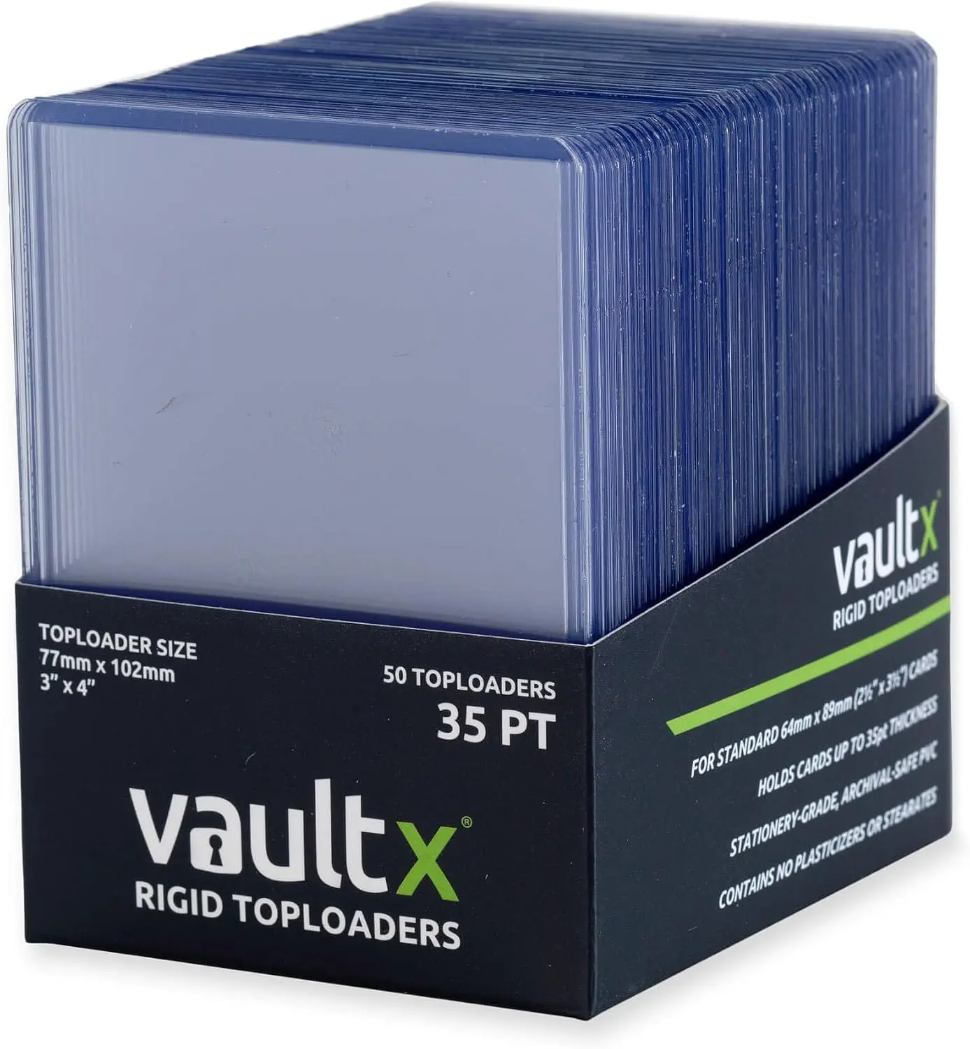 Vault X Toploaders 35pt (50 Pack), 3" x 4" Seamless Clear Rigid Card Holders for Trading Cards TCG