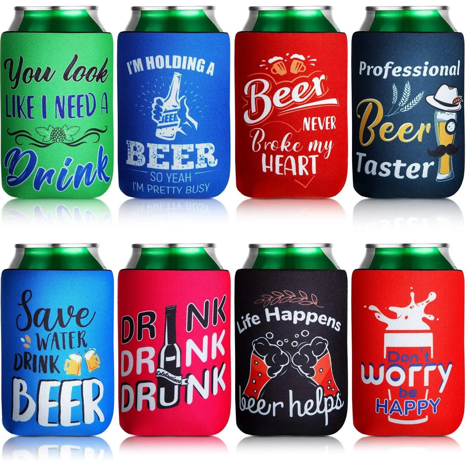 Can Sleeves  Can Coolers Funny Quotes Neoprene Drink Cooler Sleeves for Cans and Bottles (4.9 x 3.7 Inch, 40)