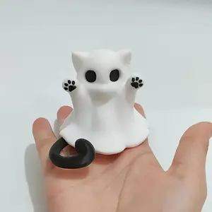 Modern Synthetic 3D Printed Ghost Keychain, Halloween Ghost Pendant for Festive Gifts, No Power Needed for Decoration