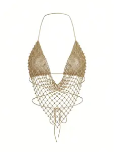 Sparkly Glitter Sleeveless Halter Top High-Impact Sparkle Flattering Fit Comfortable Wear Easy Styling