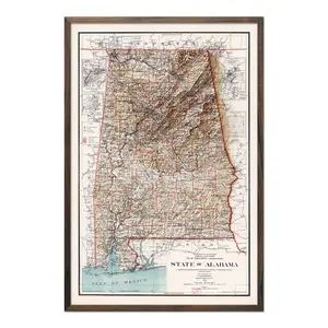 Alabama 1915 Shaded Relief Map
