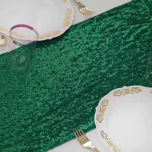 Sequin Table Runner 12"x108" Hunter Emerald Green - Glittering Finish Table Decor