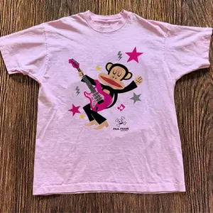 Paul Frank Graphic Baby Pink Tee – Y2K Vintage Cartoon Aesthetic Top1