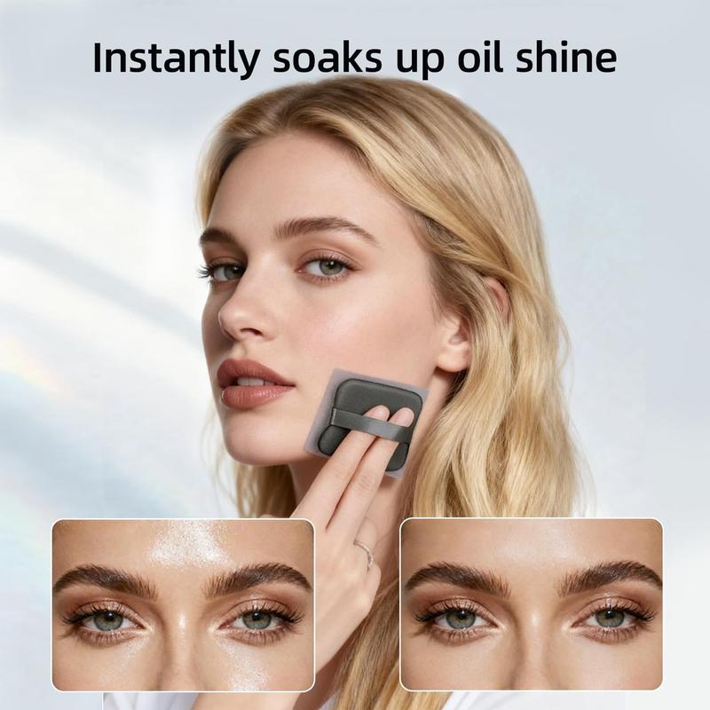 Oil Blotting Sheets for Face - 500 Sheets with Mirror & Puff for Oily Skin | Natural Oil Control Film, Absorbs Excess Oil, Makeup Friendly
