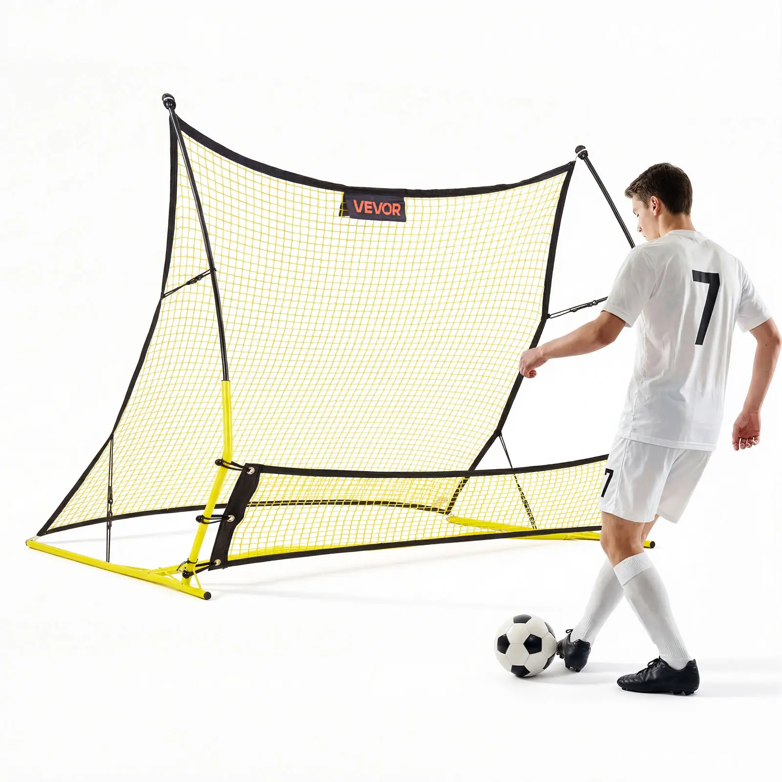 VEVOR Soccer Rebounder Net, 72"x43" Portable Polyester Net for Teens, 2-in-1 Dual-Player for Backyard Soccer and Skill Development, Rebound Net