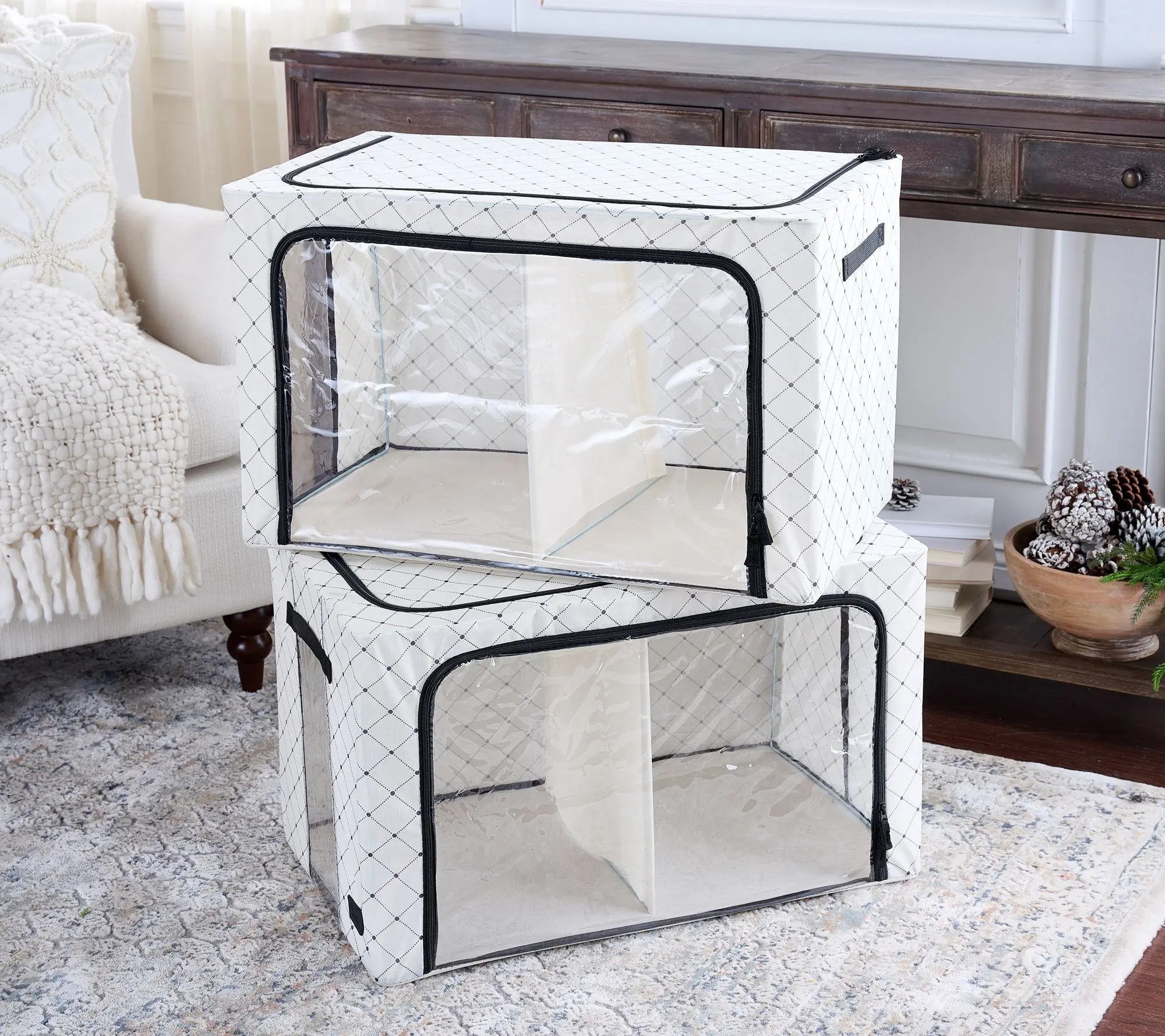 Periea Set of 2 Jumbo Boxes with Removable Dividers