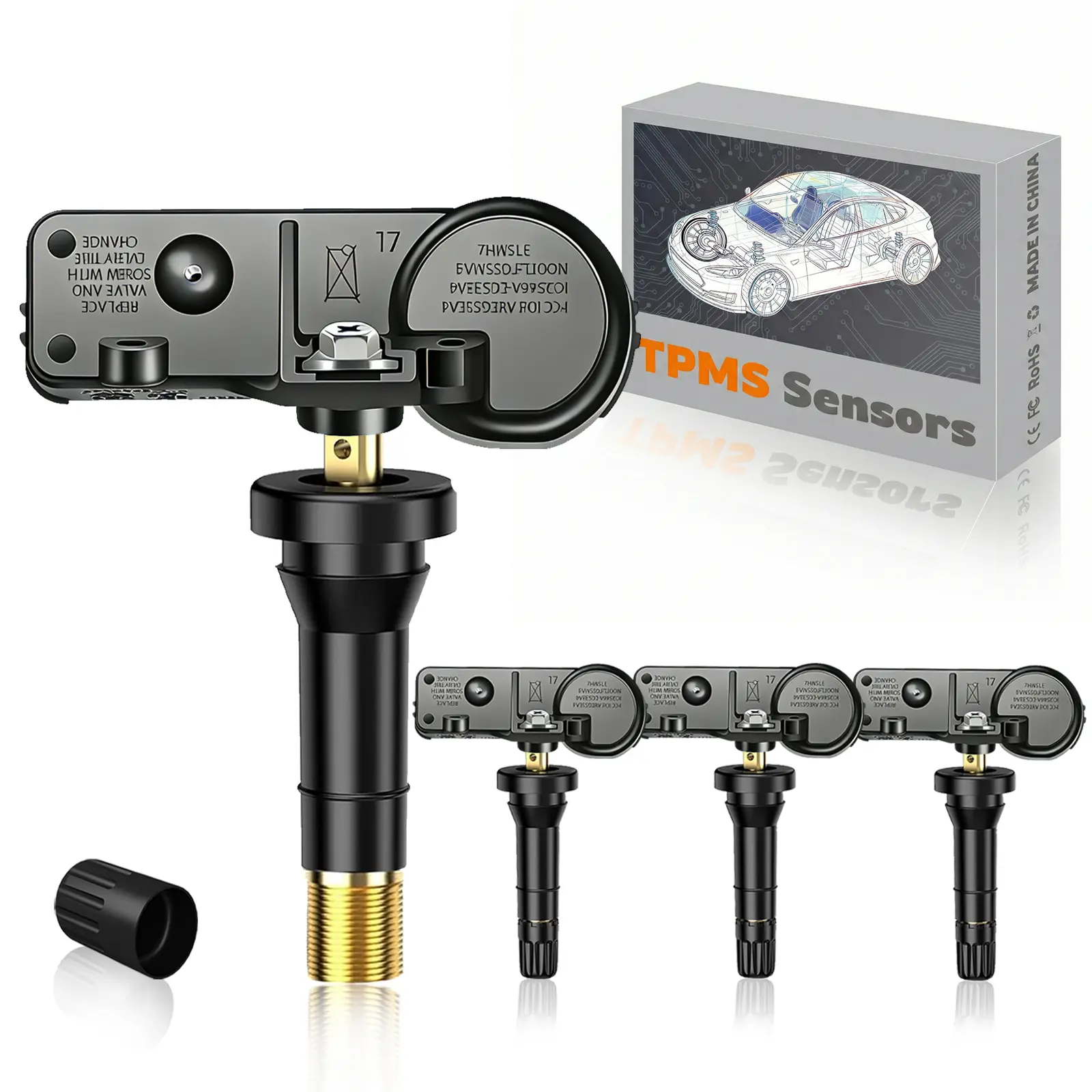 TPMS Pre-Programmed Ford 315MHz Tire Pressure Monitoring Sensor Compatible with F150(2009-2014)|Explorer (2011-2015)|Edge (2011-2014)|Expedition (2011-2017),OE#DE8T1A180AA/(Set of 4)