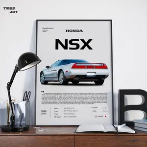 Honda/Acura NSX, Retro JDM Supercar Sports Car Design Collectible Poster Art Print, Home Wall Decor | Poster Print Unframed |