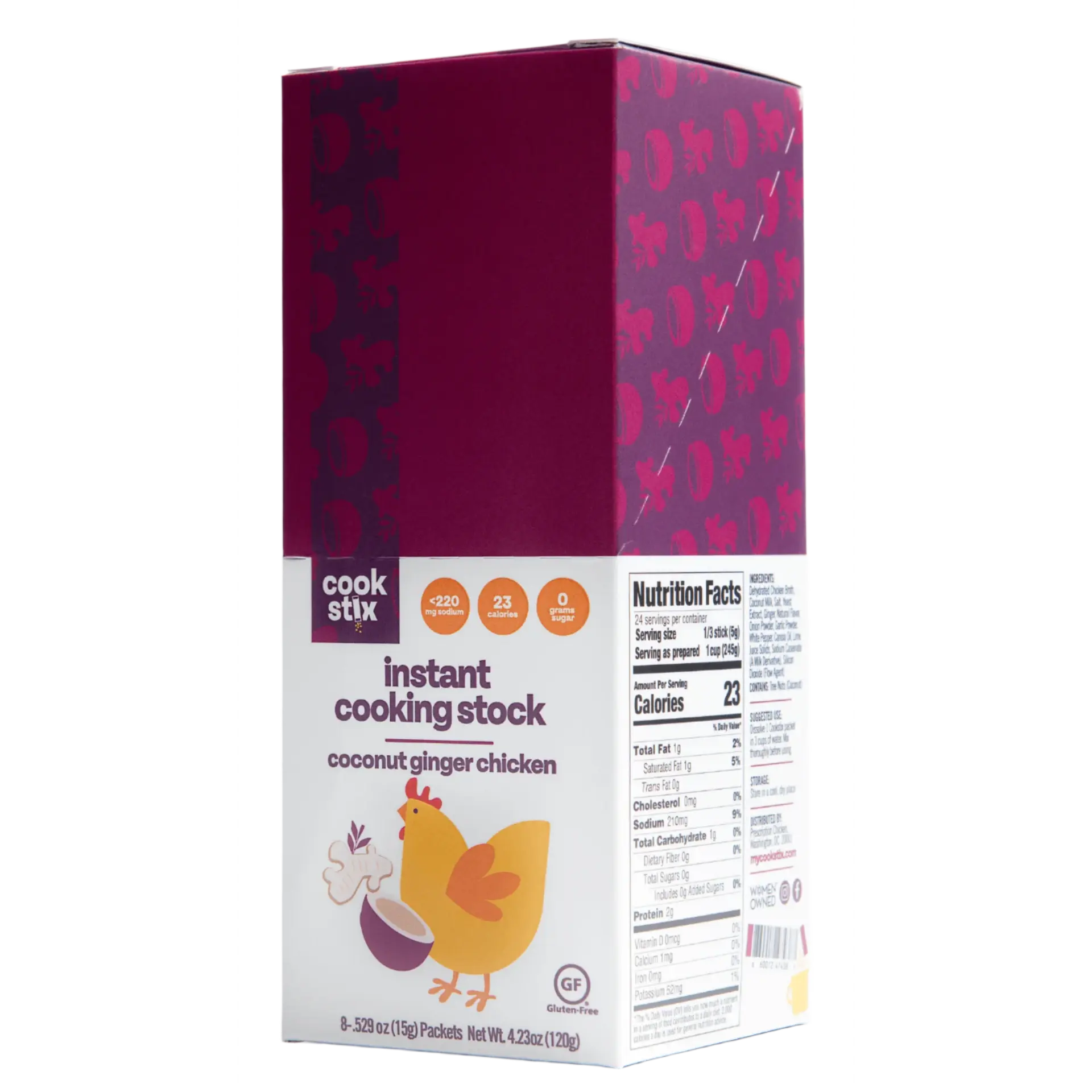 Coconut Ginger Chicken Stock Sticks – 8 Pack