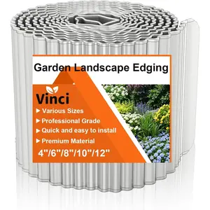 Garden Landscape Edging Border, 6 Inch x 40 FT Corrugated Sturdy Installation Safe Hemmed Lawn Garden Border Edges for DIY Beds, Pathways and Design ()