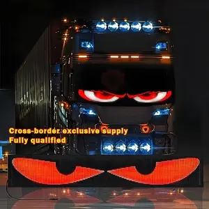 Truck Devil's Eye Light Car mounted Flexible Advertising Screen, Car Ornament, APP Bluetooth Smart Screen Full color Display LED Car Soft Screen Ultra thin Glass Free Car Adhesive USB Power Non destructive Installation LED Lights
