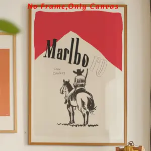 1 piece, Vintage Cigarette Western Poster Print, Vintage Marlboro Print, Vintage Advertising, Marlboro Cigarette Poster, Cigarette Art, Unframed Art Print, Living Room Decor, Bedroom Decor, Frameless