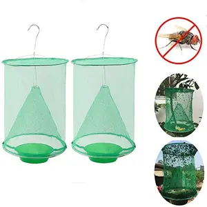 Dropship 2pcs Fly Catcher Killer Pest Control Reusable Hanging Flytrap Cage Net Traps Garden Hanging Flycatcher Fly Traps Outdoor