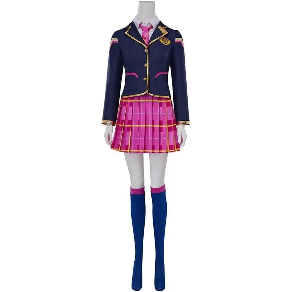 D.Va Game Character Cosplay Costume – Red Dress Outfit for Halloween & Themed Parties