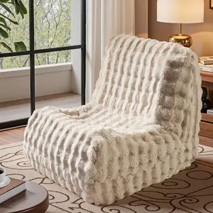 XIZZI 39" Bean Bag Chairs for Adults, Bean Bag Chair Memory Foam, BeanBag Chair Bean Bag Sofa with Filler Faux Fur Fireside Beanbags Lazy Sofa for Living Room Bedroom Office ( Single)