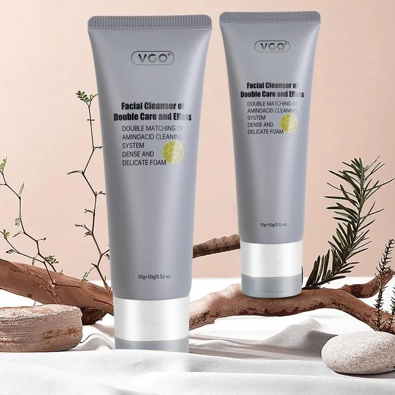 VGO Activated Charcoal Coconut Facial Cleanser, Hydrating Foaming Mousse for Gentle Daily Facial Cleansing for Normal & Sensitive Skin, 50g, All Skin, Hydration