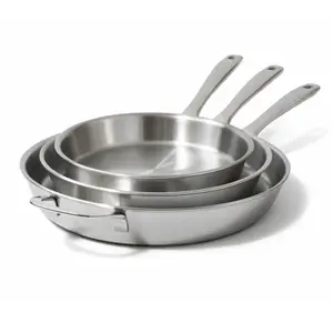 Alva 5-Ply Thick Stainless Steel Frying Pan Skillet Set, 8" Cooking Pan Included, Sturdy Non-Toxic PFAS/PFOA/PTFE-Free Cookware with Handles, Induction & All Cooktops Compatible, Oven-Safe for Searing & Sautéing, 8\ Frying Pan
