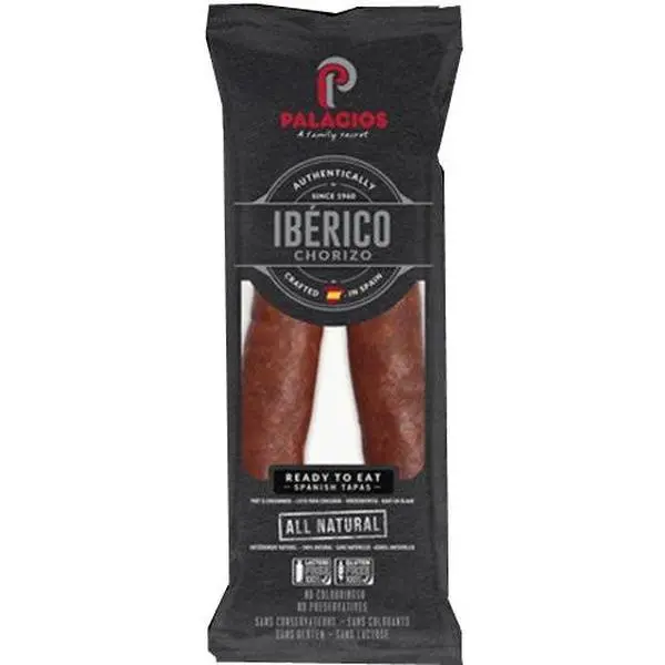 Palacios Smoked Garlic Flavor Iberico Chorizo - Imported Spanish Gluten-Free Ambient Pantry Food, 7.9 oz Jarred/Packaged Item with Herbs and Spices for US Consumers