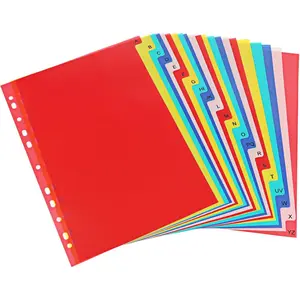 A-Z Plastic Binder Dividers 21 Tab, Alphabet Dividers with Tabs for 3 Ring, Multicolor Alphabetical Divider for 2/3/4/11 Ring Binders, Letter Size 8.2x11.6 Inch