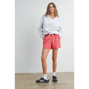 Elastic Drawstring Check Boxer Shorts: RED MULTI