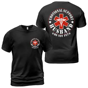 Emotional Support Husband Do Not Pet Men Husband Shirt, Funny Shirts for Husband, Gift For Him, Casual Cotton Top Menswear