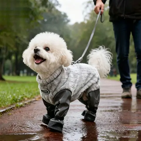 Dog Snowsuit - Cotton, Dust-Proof Paws, Adjustable Anti-Slip Waterproof Windproof Warm Fleece Coat, Durable & Easy to Maintain, Reflective Turtleneck, Comfortable & Breathable Puppy Costume Warm Coats & Jackets for Casual Strolls
