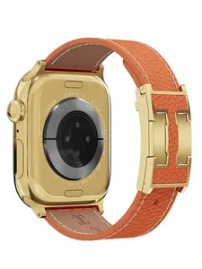 CRAZYGRASS Magnetic Leather Watch Strap for Women Watch band Fit 38mm/40mm/41mm/42mm/44mm/45mm/46mm/49mm Smartwatch Compatible Bands Suitable For Apple Watch Series 11/10/9/8/7/6/5/4/3/2/1/SE/SE2 Breathable [WATCH NOT INCLUDED] Wearable Electronic Gadgets