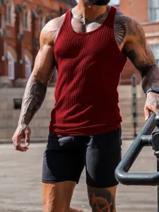 EKKO BEATERS Men's High-Elasticity Sleeveless Sports Tank Top, M-5XL size option, breathable knitted texture - classic men's fitness T-shirt, suitable for gym workouts, impact resistance device, Fitness Workout Vest