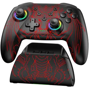 BEBONCOOL Wireless PC Controller with 1000Hz Polling Rate Hall Effect Joysticks & Triggers for PC Switch Android iOS 1000mAh Battery 7 Light Modes Paddle Turbo Motion Charging Dock