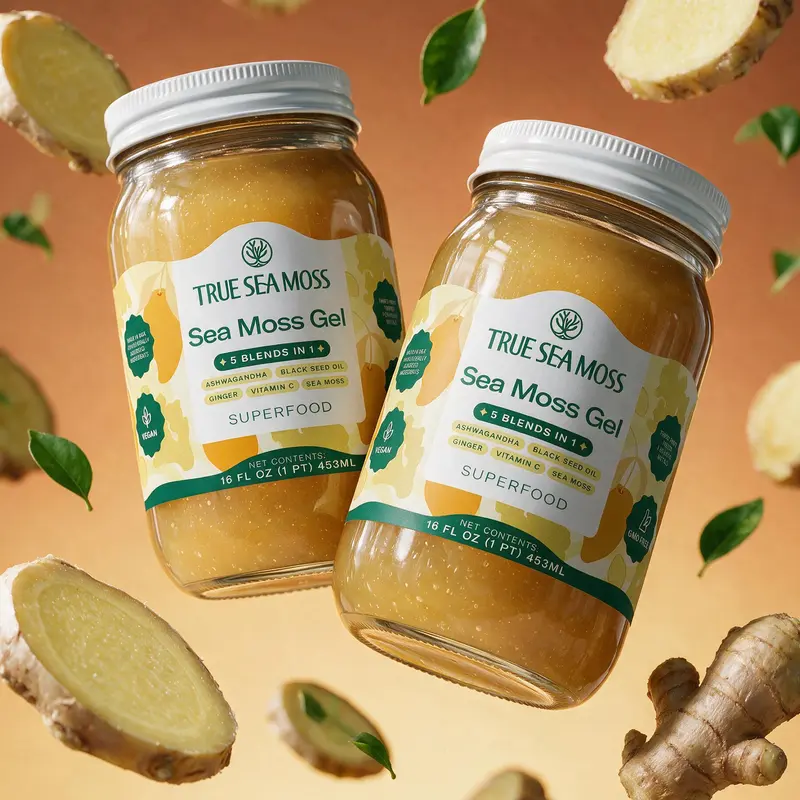 True Sea Moss 5in1 Irish Sea Moss Gel 2 Jars – Rich in Essential Minerals & Vitamins – supports overall wellness and vitality