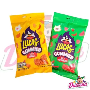 2 Bags Lucas Gummies Spicy Mango and Watermelon Flavors Snack Candy