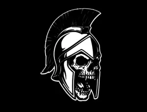 Vampire Spartan Skull Warrior Helmet Decal-White Vinyl Cat Truck Window Sticker
