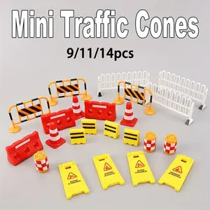 [Construction Cake Topper] 9/11/14pcs/set Mini Traffic Cone Road Sign Warning Sign Cake Topper, Cupcake Toppers | Construction Theme for Birthday Party, Halloween, Christmas Cake Decoration, Cake Decorating Supplies & Event Supplies