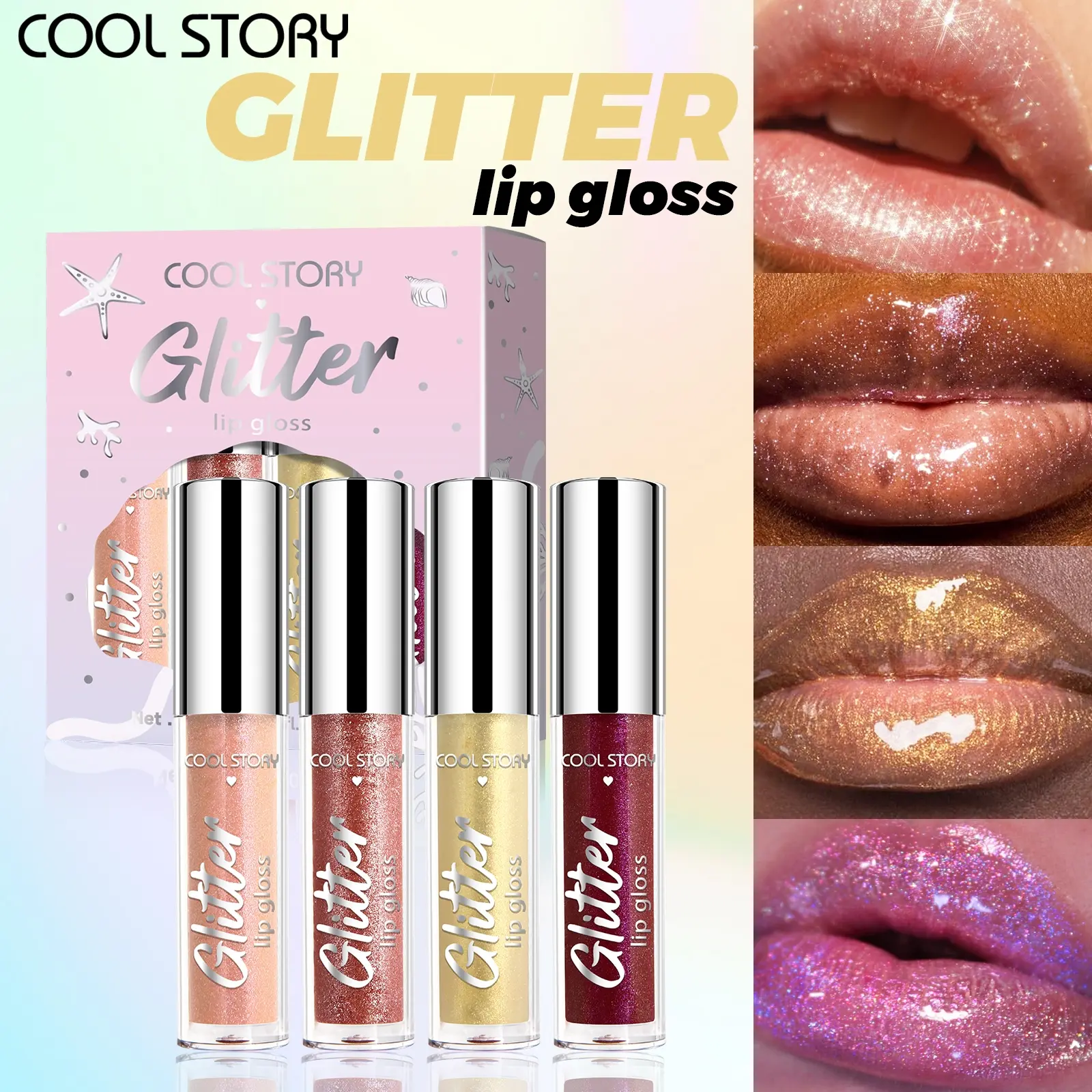 Sparkle Filter Lip Oil Gloss, Shiny Lipstick, Radiant Shine, Lip Oil Gloss, Sparkling Lip Color, Makeup Enhancer, High Shine Gloss