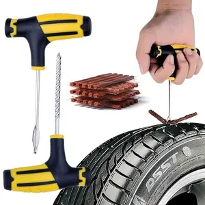 Car Tire Repair Tool Kit, Tubeless Tire Puncture Repair Kit, Tire Patch, Essential Automotive Maintenance Tools, Easy-To-Use Tire Fixing Set