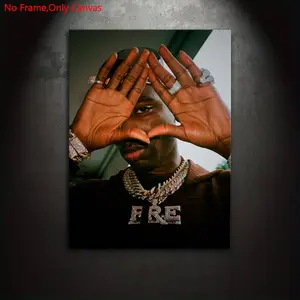 1 piece/set of frameless canvas print posters, classic realistic art, Modern Cool Design, legendary rapper Young Dolph, perfect gift for hip-hop music culture lovers, ideal gift for bedroom, living room, mural, wall decoration, room decoration