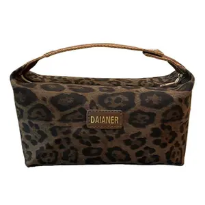 Leopard print portable toiletry bag, transparent leopard print makeup bag - zippered travel toiletry organizer, storage bag, toiletry bag