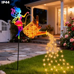 Solar Outdoor Decorative Lights Colorful Fairy Ground Insert Lights Solar Metal Watering Can Hanging Lamp Camping Decorative Lights Easter Spring Gift for Courtyard Pool Villa Garden Outdoor Patio Lawn for Grandma Wife Daughter Gardening Lovers IP44