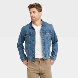 Men's Midwash Denim Trucker Jacket - Goodfellow & Co