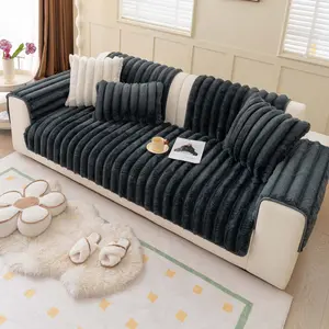 Extra Thick Plush Sofa Cover 1PC, Soft Fluffy Couch Cover, Pet-Friendly Non-Slip Sofa Mat, Machine Washable Anti-Scratch Furniture Cover, Cozy All-Season Couch Cover for Living Room, Fits Sectional, Loveseat & 2/3-Seater Sofa, Soft Sofa Protector