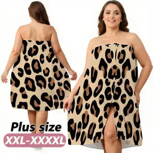 Women's Full Size Bathrobe Set with Dry Hair Cap, Wearable Robe Free Hands, Soft Fabric Lightweight Super Absorbent Non-Irritating, Adjustable Wrap Fit