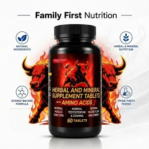 Family First Nutrition | Herbal Mineral & Prostate Health Supplement- Supplement for Blood Circulation and Nitric Oxide Regulation Containing Amino Acids and Black Pepper Extract (60 tablets)