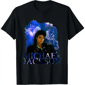 MJ M-Michael Jackson Music Fan Premium Cotton Print Crew Neck T-Shirt Original Design Men'S Top CasualStreetwear for Adults (Men & Women) Christmas Gift | Birthday Gift | Black Top
