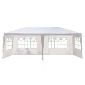 10' x 20' Outdoor Canopy Waterproof Gazebo Party Wedding Tent,Sunshade Shelter Canopy Gazebo with 4 Removable Sidewalls,White