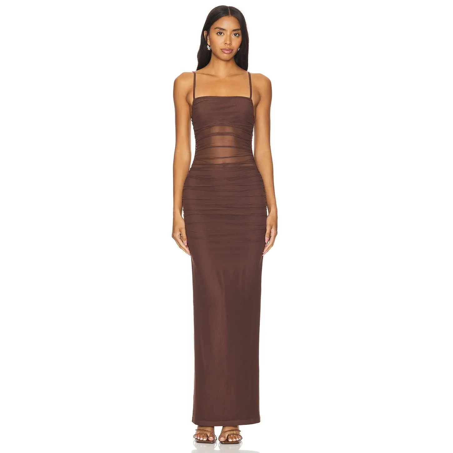 superdown Celeste Maxi Dress in Chocolate Brown