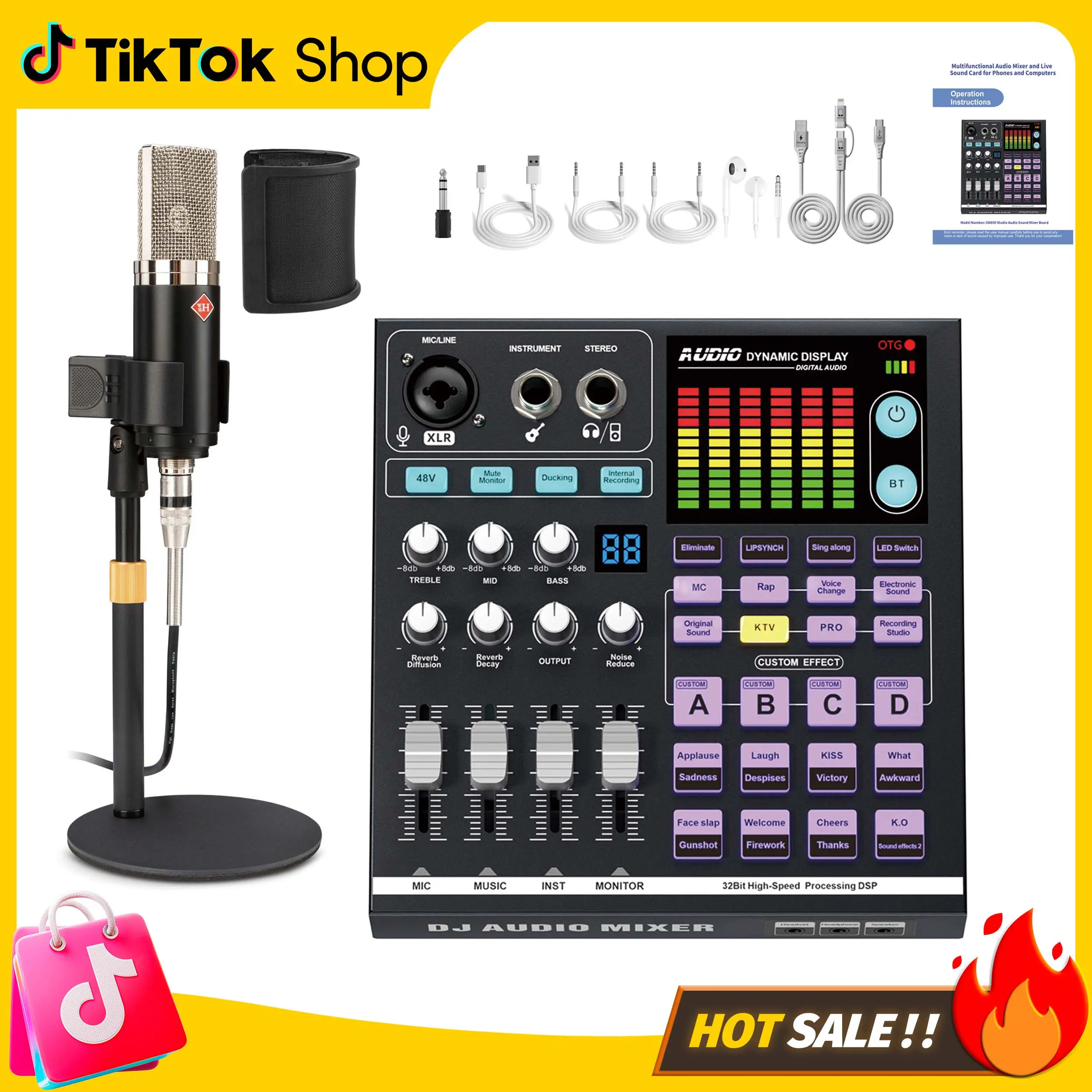 SN800 Live Sound Card with 4000mAh Battery, Alloy Body, XLR