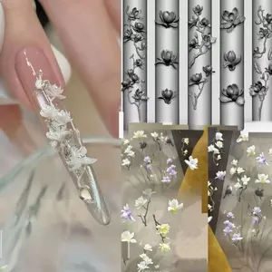 Fairy Ancient Style Elegant Magnolia Silicone Mold for DIY Nail Art