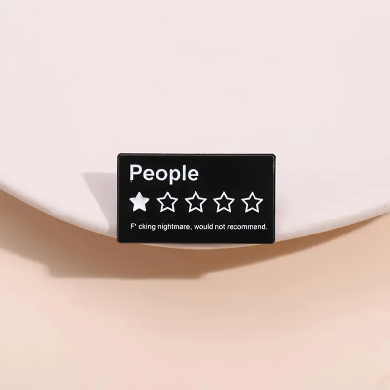 Cute Rectangle Shaped Brooch, Novelty Letters Design Badge for Clothes & Hat & Backpack Decor, Fashionable Kawaii Accessories As Gift for Men & Women, Creative Safety Pin for Party, People
